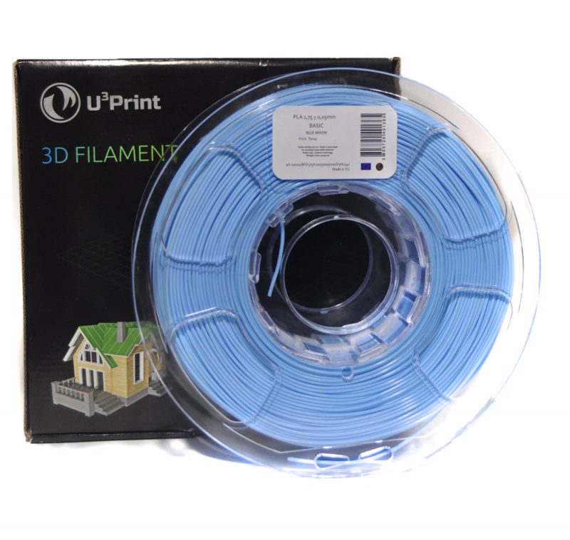 Фото Нить для 3D-принтера PLA basic Plus пластик U3Print blue moon (голубой, светлый)