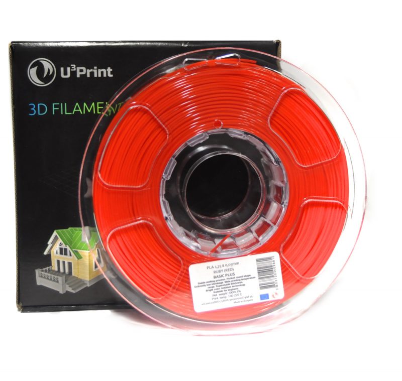 Фото Нить для 3D-принтера PLA basic Plus пластик U3Print ruby (красный)