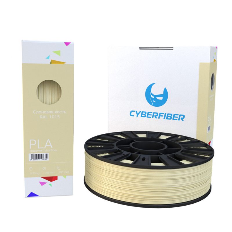 Фотография нить для 3D-принтера PLA пластик CyberFiber слоновая кость